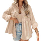 2023 Spring Corduroy Peplum Top