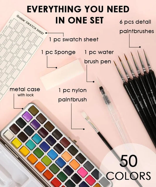 🎁2024 New Year Hot Sale🎁Premium Aquarell Set von 50 mit Pinsel
