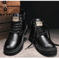 🎅Herren Vintage PU Leder Schnürstiefel