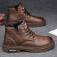 🎅Herren Vintage PU Leder Schnürstiefel