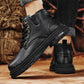 🎅Herren Vintage PU Leder Schnürstiefel