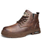 🎅Herren Vintage PU Leder Schnürstiefel