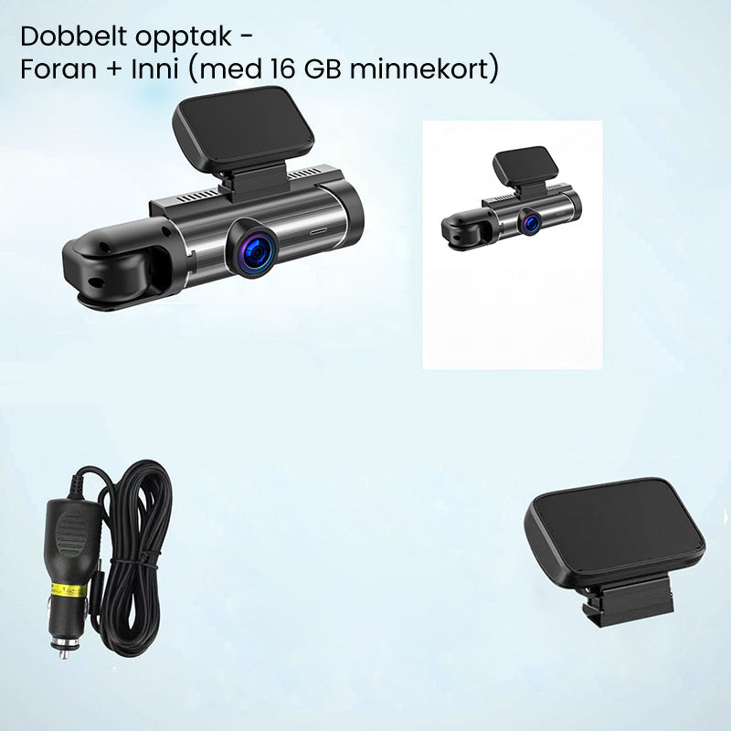 Dashcam mit 170° Weitwinkel und 1080p Doppelobjektiv