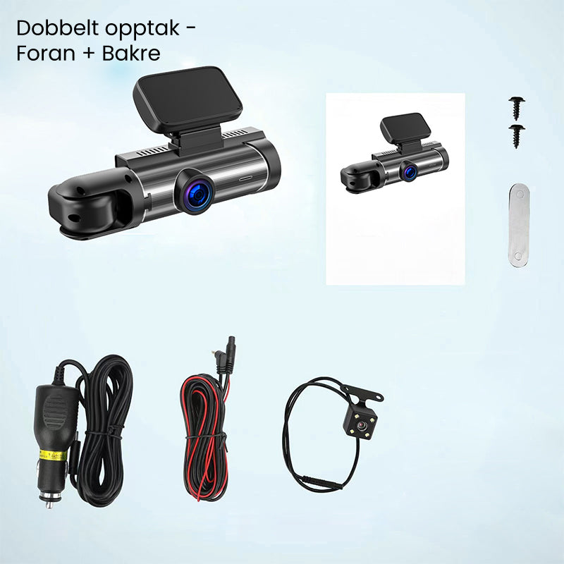 Dashcam mit 170° Weitwinkel und 1080p Doppelobjektiv